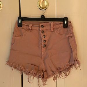 High-waisted fringe shorts